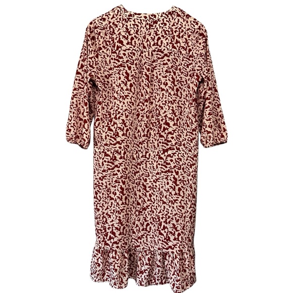 CAbi Sienna Leopard Print Dress Button Front Mini Length Ruffle Trim Size Small - Picture 3 of 11